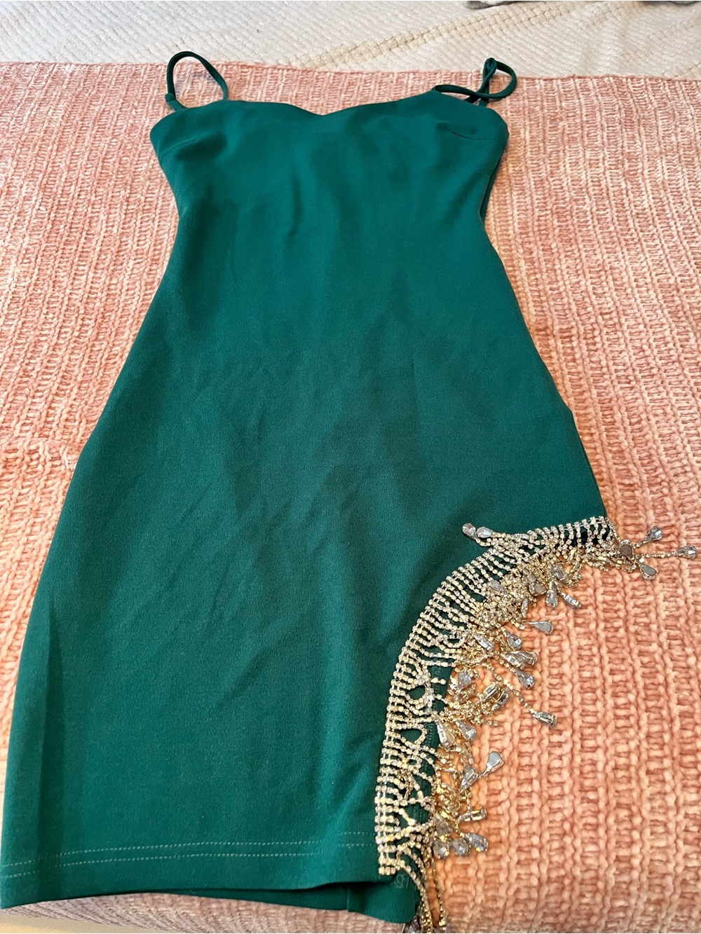 Emerald Green Spaghetti Strap Mini Dress